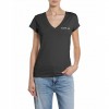 REPLAY JERSEY V-NECK T-SHIRT WITH LOGO BLACK/GREY REPLAY JERSEY V-NECK T-SHIRT WITH LOGO BLACK/GREY