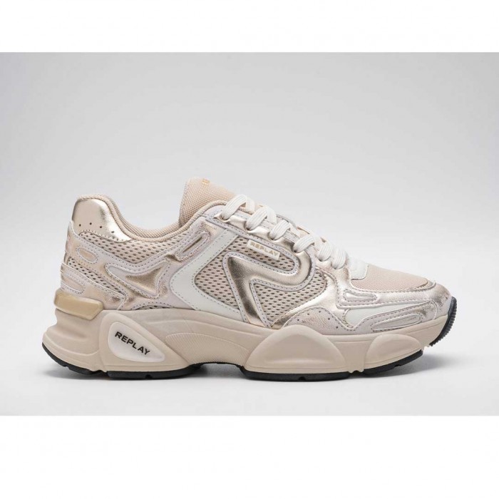 REPLAY DESTINY W UNITY LACE-UP SNEAKERS BEIGE
