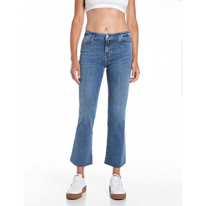 REPLAY WOMAN CROP JEAN BLUE
