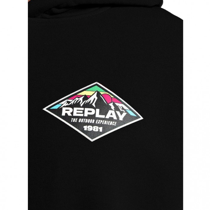 REPLAY MENS HOODIE BLACK