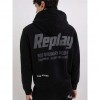 REPLAY HOODIE WITH ZIPPER BLACK