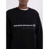 REPLAY CREWNECK SWEATSHIRT WITH OUTDOOR PRINT BLACK