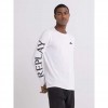 REPLAY LONG-SLEEVED T-SHIRT WITH PRINT WHITE