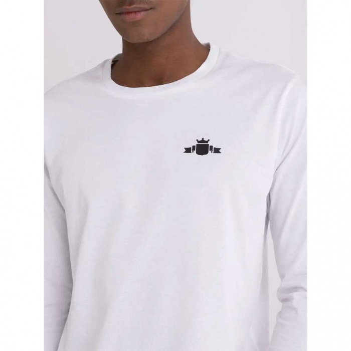 REPLAY LONG-SLEEVED T-SHIRT WITH PRINT WHITE