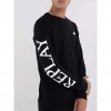 REPLAY LONG-SLEEVED T-SHIRT WITH PRINT BLACK