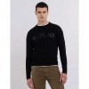 REPLAY SWEATER IN COTTON AND CASHMERE WITH PRINT BLACK