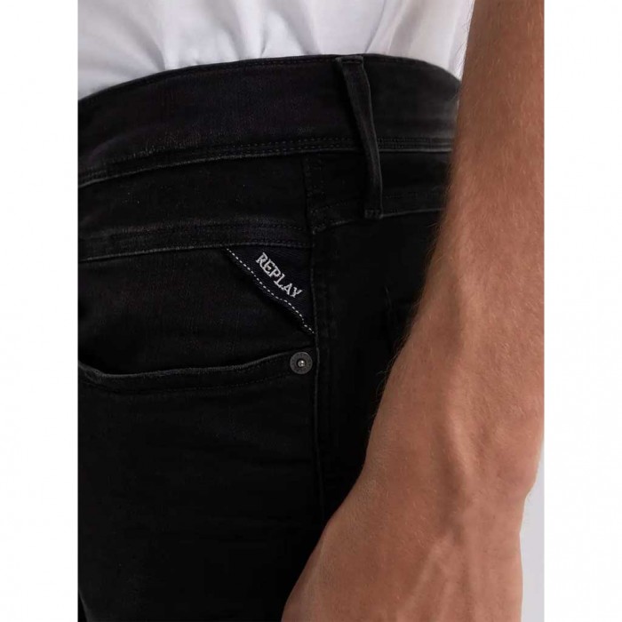 REPLAY SLIM FIT ANBASS JEANS BLACK