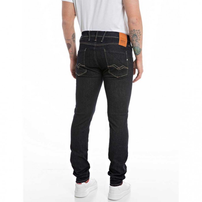 REPLAY SLIM FIT ANBASS JEANS BLUE BLACK