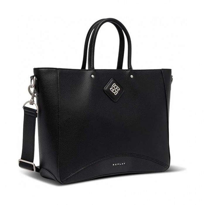 REPLAY WOMAN SHOPPING BAG BLACK