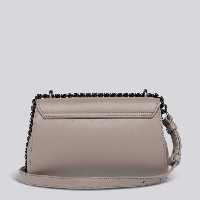 REPLAY CLUTCH BAG WITH CHAIN SHOULDER STRAP GRAY/BEIGE