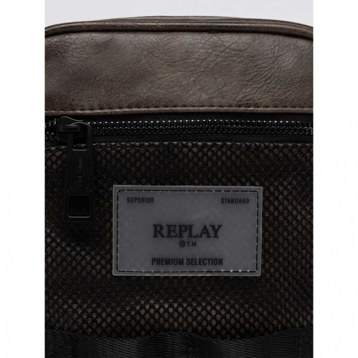 REPLAY VINTAGE-LOOK CROSSBODY BAG BROWN