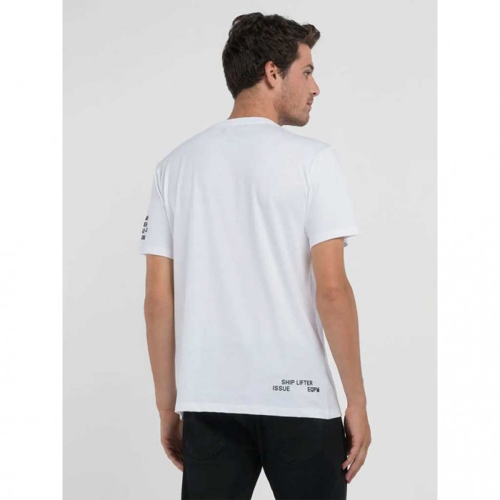 REPLAY JERSEY T-SHIRT WITH LETTERING WHITE 2