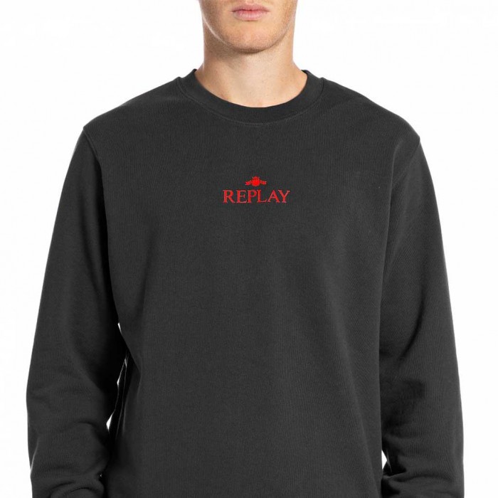 REPLAY Crewneck sweatshirt with print BLACK