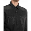 REPLAY REGULAR-FIT WESTERN DENIM SHIRT BLACK