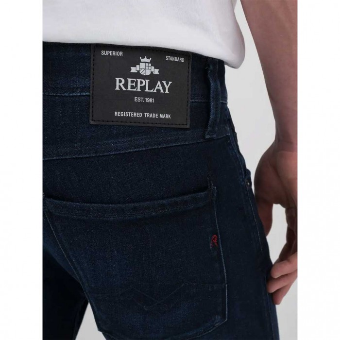 REPLAY ANBASS SLIM-FIT JEANS DARK BLUE