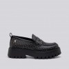 REPLAY NUMB STUDDED PLATFORM LOAFERS BLACK