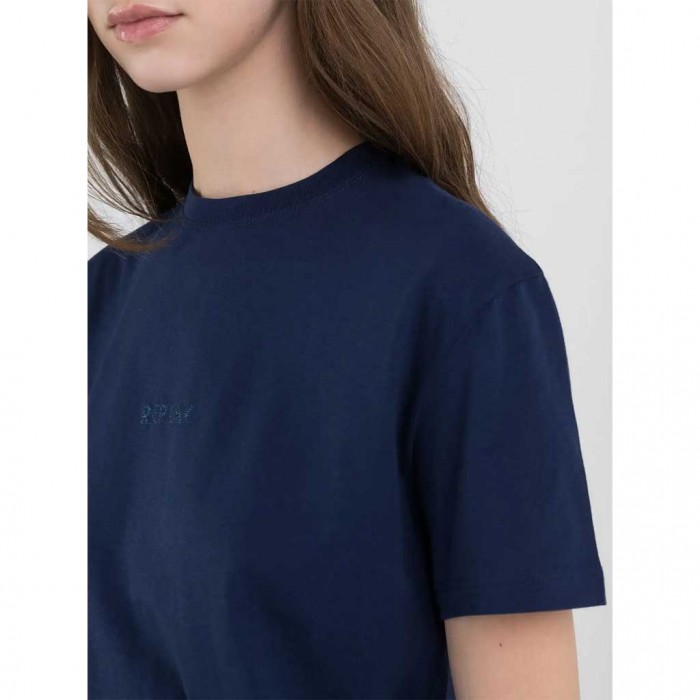 REPLAY REGULAR-FIT T-SHIRT WITH SHINY LETTERING BLUE