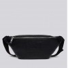 REPLAY UNISEX HAMMERED-EFFECT PU BELT BAG BLACK