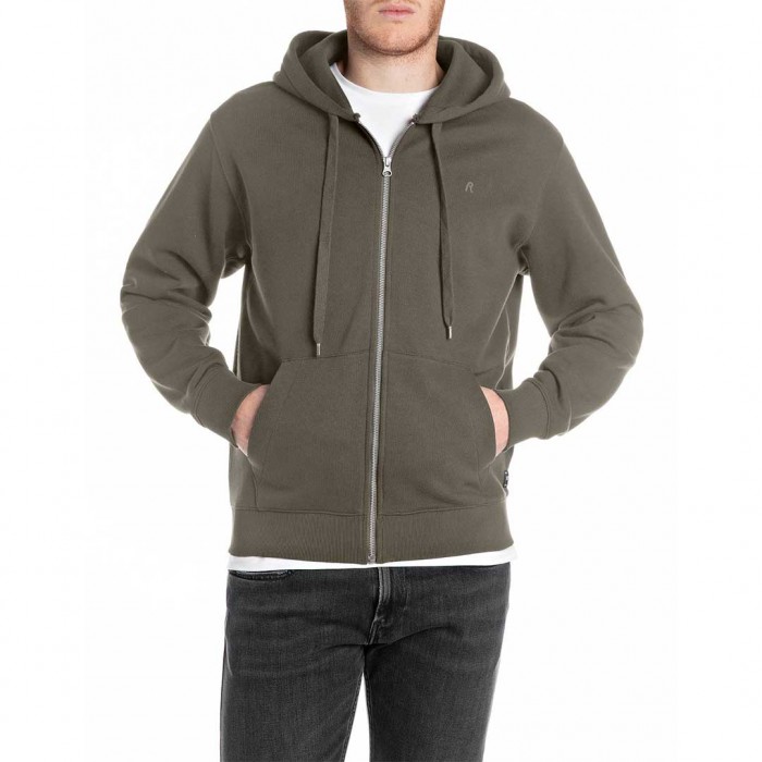 REPLAY MAN ZIPHOOD GREEN