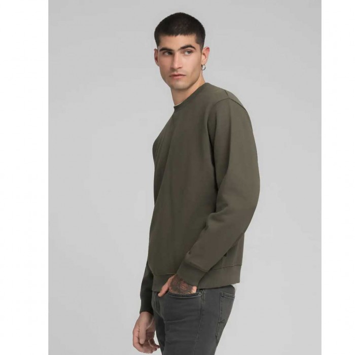 REPLAY COTTON-BLEND CREW-NECK SWEATSHIRT DARK GREEN