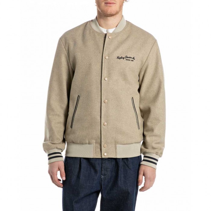REPLAY MAN BOMBER JACKET BEIGE