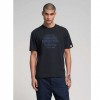 REPLAY COTTON T-SHIRT WITH LETTERING PRINT DARK NAVY