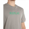 REPLAY MAN T SHIRT LOGO PRINT GRAY