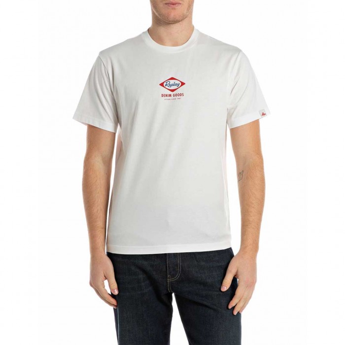 REPLAY MAN T SHIRT LOGO WHITE