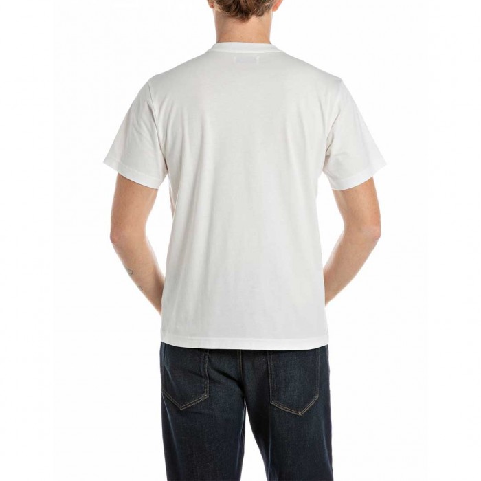 REPLAY MAN T SHIRT LOGO WHITE