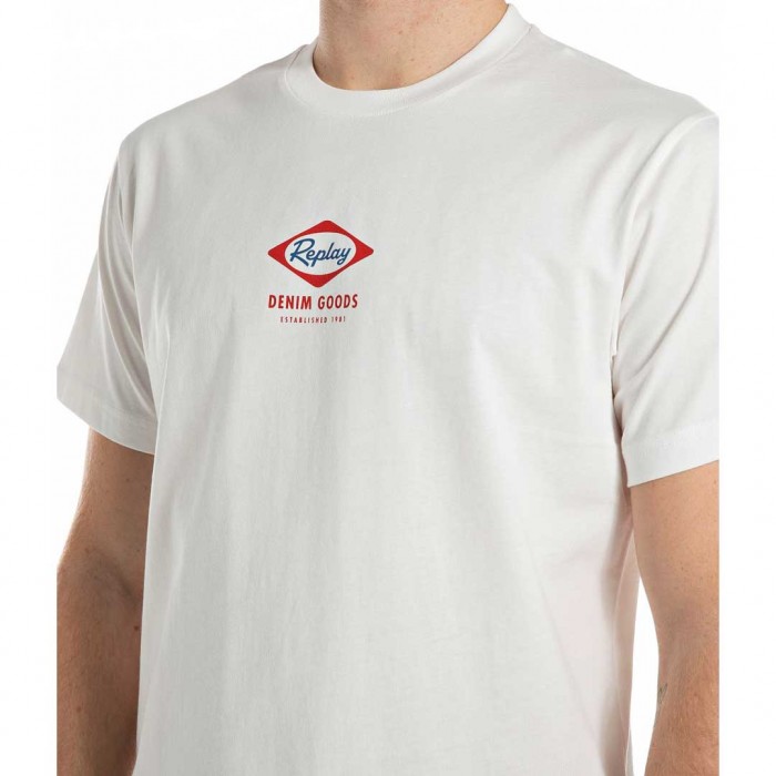 REPLAY MAN T SHIRT LOGO WHITE