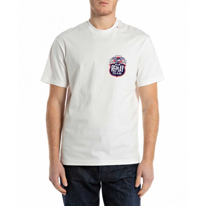 REPLAY MAN T SHIRT JERSEY WHITE