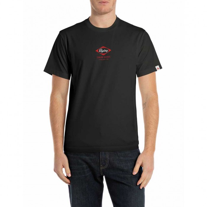 REPLAY MAN T SHIRT LOGO PRINT BLACK 1