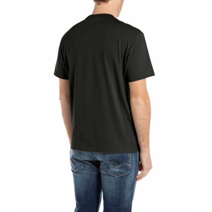REPLAY MAN T SHIRT LOGO PRINT BLACK
