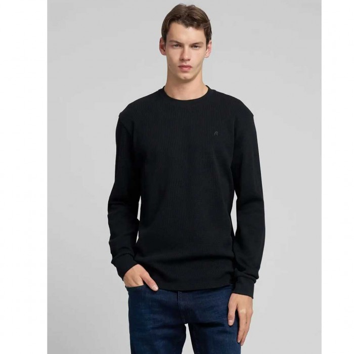 REPLAY REGULAR-FIT LONG-SLEEVED T-SHIRT BLACK