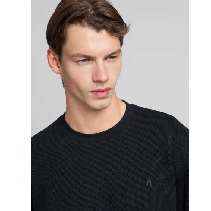 REPLAY REGULAR-FIT LONG-SLEEVED T-SHIRT BLACK