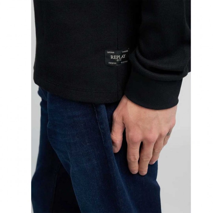 REPLAY REGULAR-FIT LONG-SLEEVED T-SHIRT BLACK