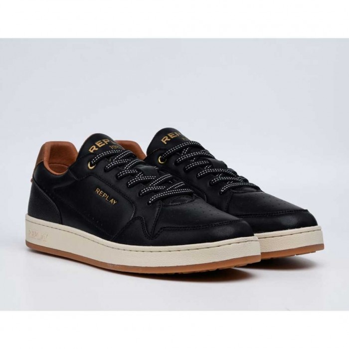 REPLAY MAN SHOES LOGO BLACK 1
