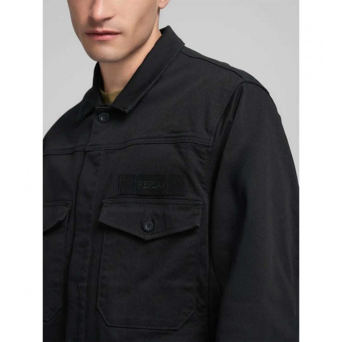 REPLAY BLACK DENIM JACKET BLACK