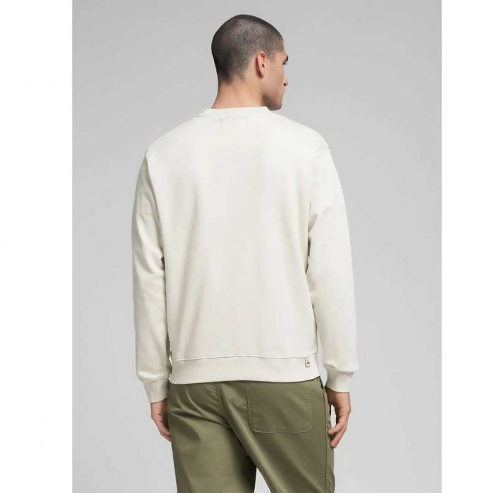 REPLAY CREW-NECK SWEATSHIRT WITH LETTERING ECRU