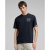 REPLAY JERSEY T-SHIRT WITH DISTRESSED LETTERING BLUE
