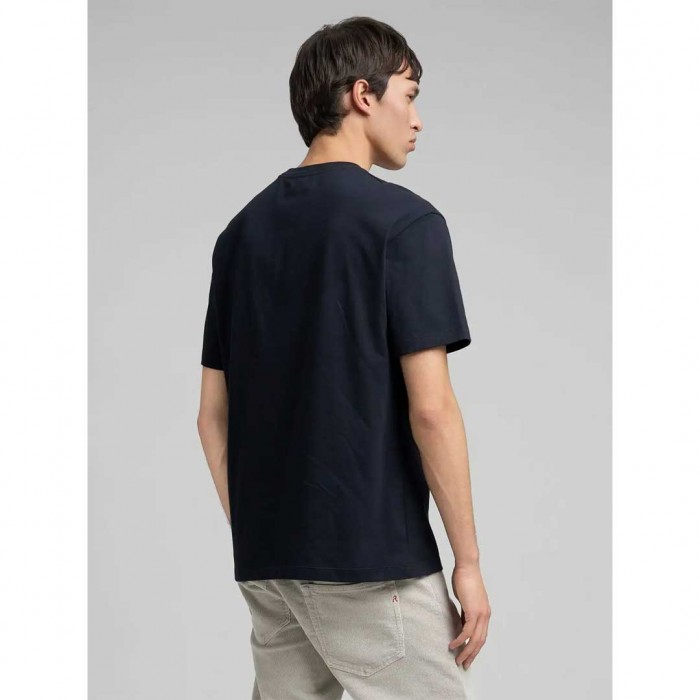 REPLAY JERSEY T-SHIRT WITH DISTRESSED LETTERING BLUE