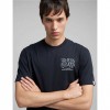 REPLAY JERSEY T-SHIRT WITH DISTRESSED LETTERING BLUE