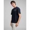 REPLAY JERSEY T-SHIRT WITH DISTRESSED LETTERING BLUE