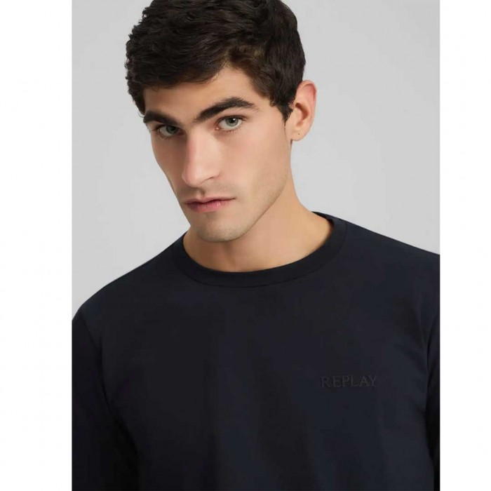 REPLAY LONG-SLEEVED JERSEY T-SHIRT DARK BLUE