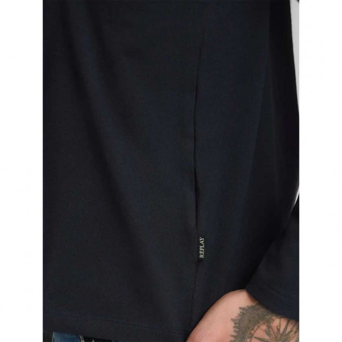 REPLAY LONG-SLEEVED JERSEY T-SHIRT DARK BLUE