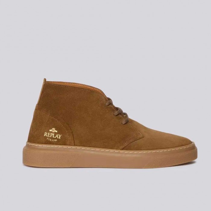 REPLAY FODEN MID SUEDE SNEAKERS BEIGE