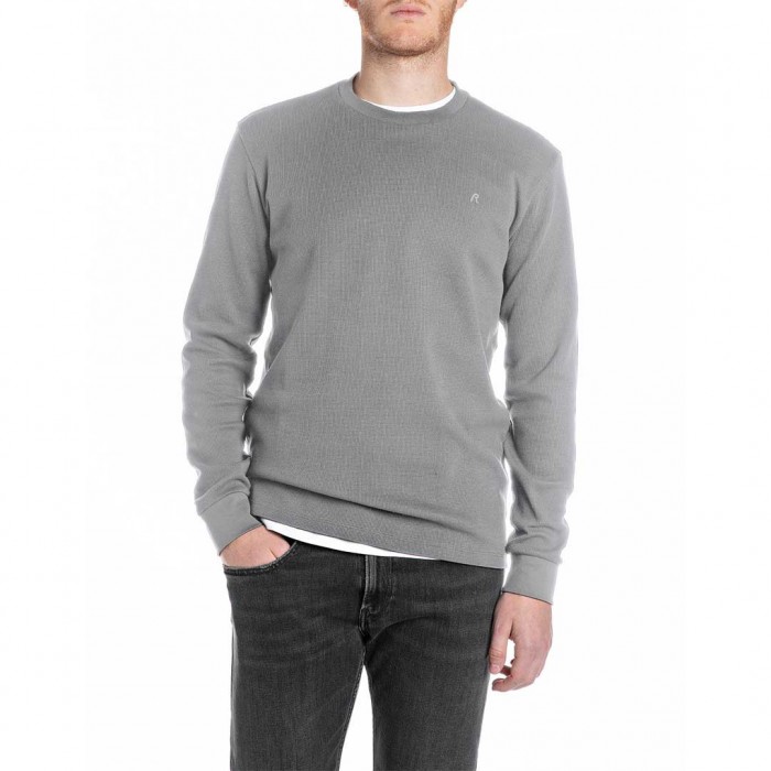 REPLAY REGULAR-FIT LONG-SLEEVED T-SHIRT GREY