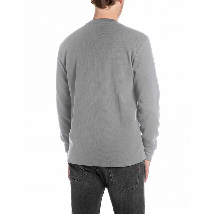 REPLAY REGULAR-FIT LONG-SLEEVED T-SHIRT GREY