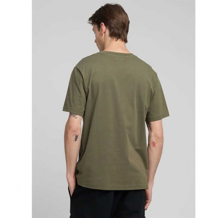 REPLAY COTTON T-SHIRT WITH LETTERING GREEN