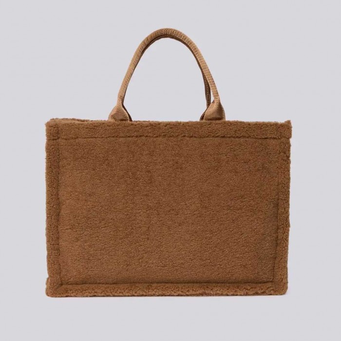 REPLAY FAUX FUR TOTE BAG BROWN
